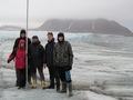 School students on Hans Glacier (Spitsbergen)